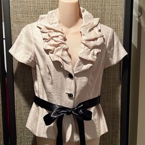 Ladies short sleeve evening jacket or blouse.